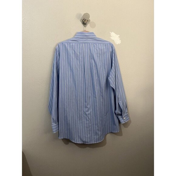 Brooks Brothers Non Iron Striped Dress Shirt Cotton Poplin Polo Size 16/33 - Picture 6 of 10
